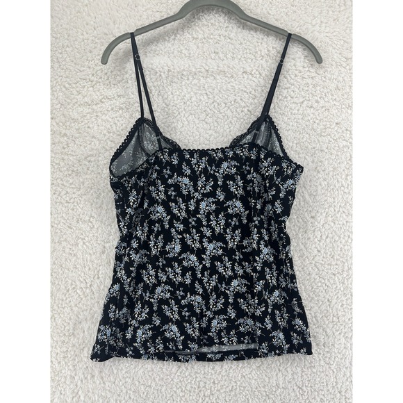 VTG Y2K No Boundaries Women's Camisole Size Large Black Floral Fairy Whimsigoth - Picture 6 of 6